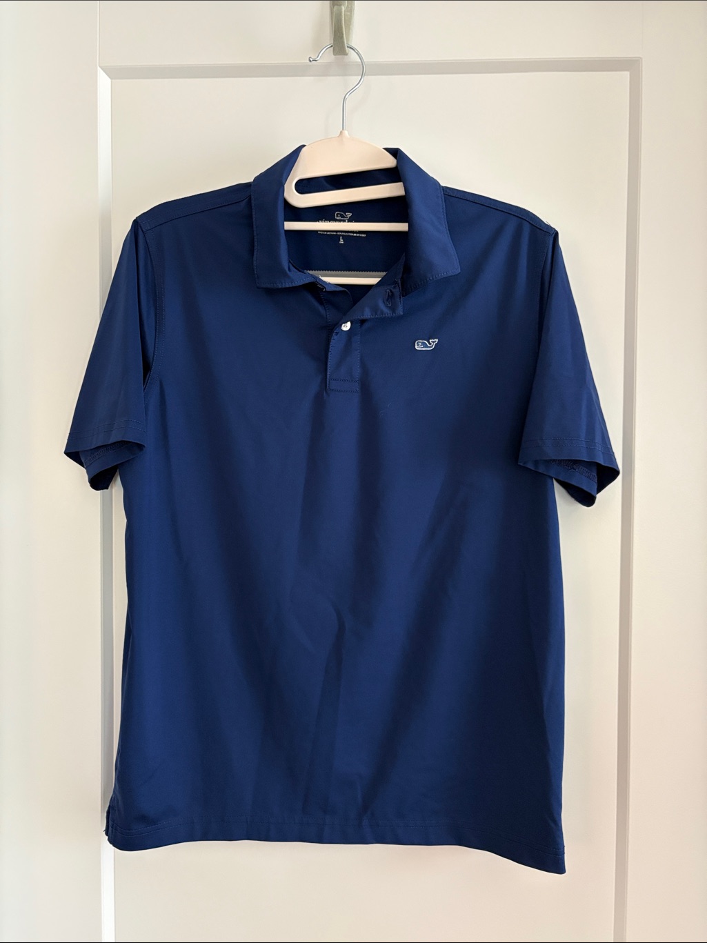 Vineyard Vines Boy’s Navy Blue Performance Polo With Whale Logosize L
